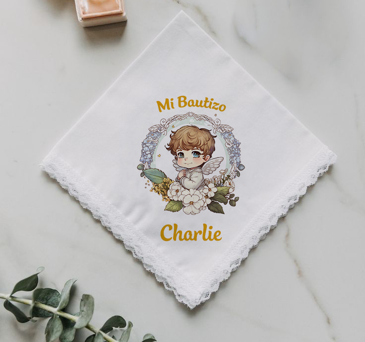 docena servilletas de tela para bautizo de niño 003