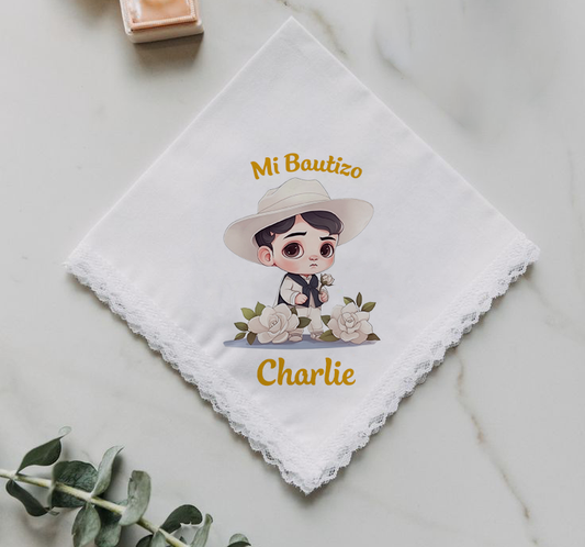 docena servilletas de tela para bautizo de niño 004
