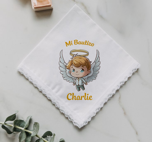 docena servilletas de tela para bautizo de niño 001