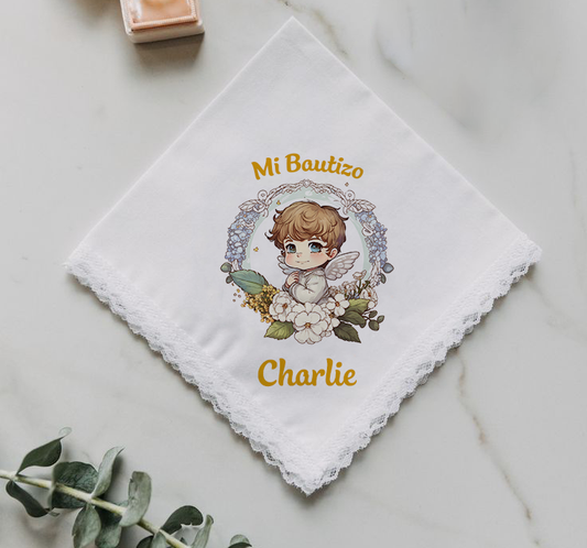 docena servilletas de tela para bautizo de niño 003