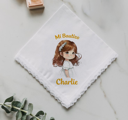 docena servilletas de tela para bautizo de niña 007